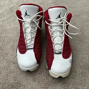 Jordan Red and White Sneakers